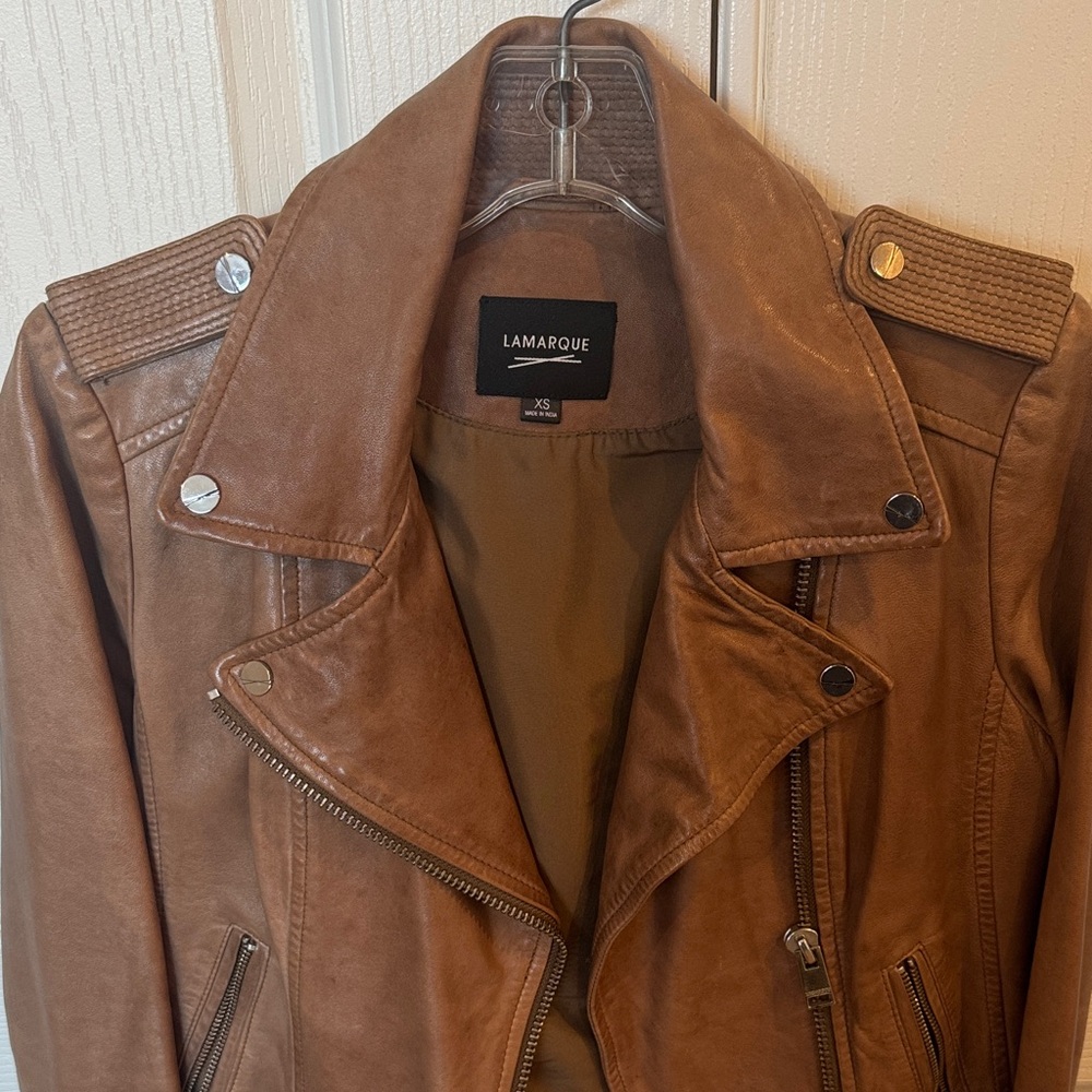 Lamarque Women's Leather Biker Jacket - Picture 2 of 15
